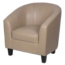 Poltrona living beige in similpelle, Sibilla