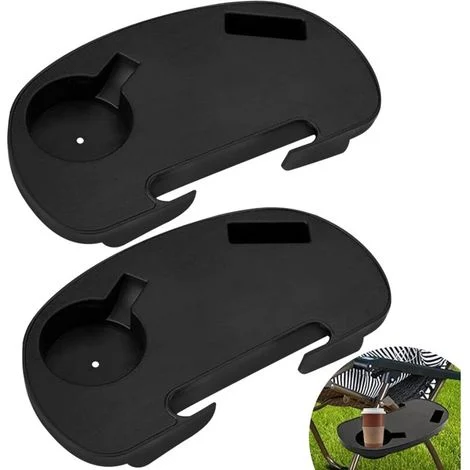 Portabicchieri, portaoggetti laterale per sedia a 2 pezzi, portacellulare con clip per sedia da pesca, sedia a sdraio, lettino da campeggio, sedia da spiaggia da giardino