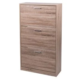 Scarpiera 3 ante a ribalta 63x24xh.115 cm, colore rovere, Sibilla