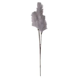 Ramo decorativo artificiale con piume h. 100 cm, grigio perla, Sibilla