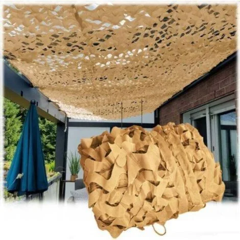 Rete mimetica beige, telo ombreggiante per esterni 3x4 m, tenda da sole per patio, rete mimetica per pergola, decorazione da giardino -Crezuo