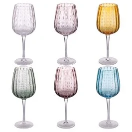 Set 6 calici 500 ml in vetro lavorato, Shiraz Color