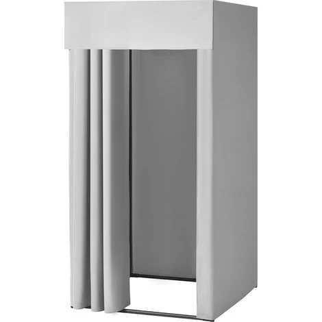 VEVOR Camerino di Prova da 99 x 99 x 198 cm Spogliatoio Portatile Mobile con Tende Spesse in Poliestere, Tenda Ombreggiante e Gancio, per Boutique, Sartorie e Spazi Esterni, Nero e Grigio-Bianco