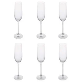 Set 6 flûte in vetro 250 ml, trasparente, Camille Sibilla