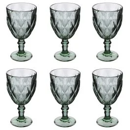 Set 6 calici 340 ml, verde, Elizabeth Sibilla