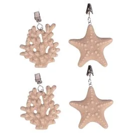 Set 4 pesi fermatovaglia in ceramica, sabbia, Ocean