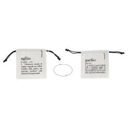 Sacchetto aglio in cotone con laccetto, double face, avorio, Victionary