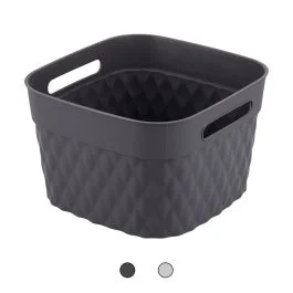 Cestino portaoggetti quadrato multiuso 20,5X20,5 cm in plastica