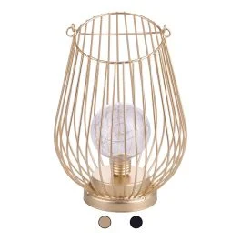Lampada da tavolo in ferro a batteria, taglio inclinato, Ø16x22 cm, Sibilla