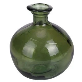 Vaso arredo cairo verde in vetro riciclato h. 18 cm, Cairo Sibilla