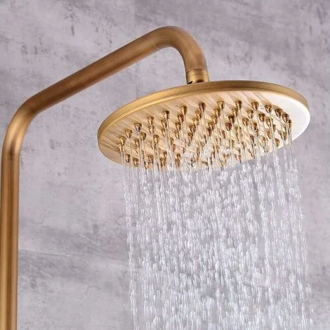 Soffione doccia rotondo retrò, soffione doccia a pioggia da 8 pollici per doccia da bagno, connettore a sfera G1/2