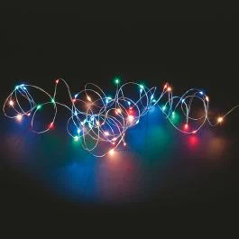 Filo 50 microled a batteria, multicolor, uso interno, 5 m, Santa's House