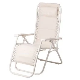Sedia gran relax imbottita, reclinabile e richiudibile, avorio, Rio Plus Esté