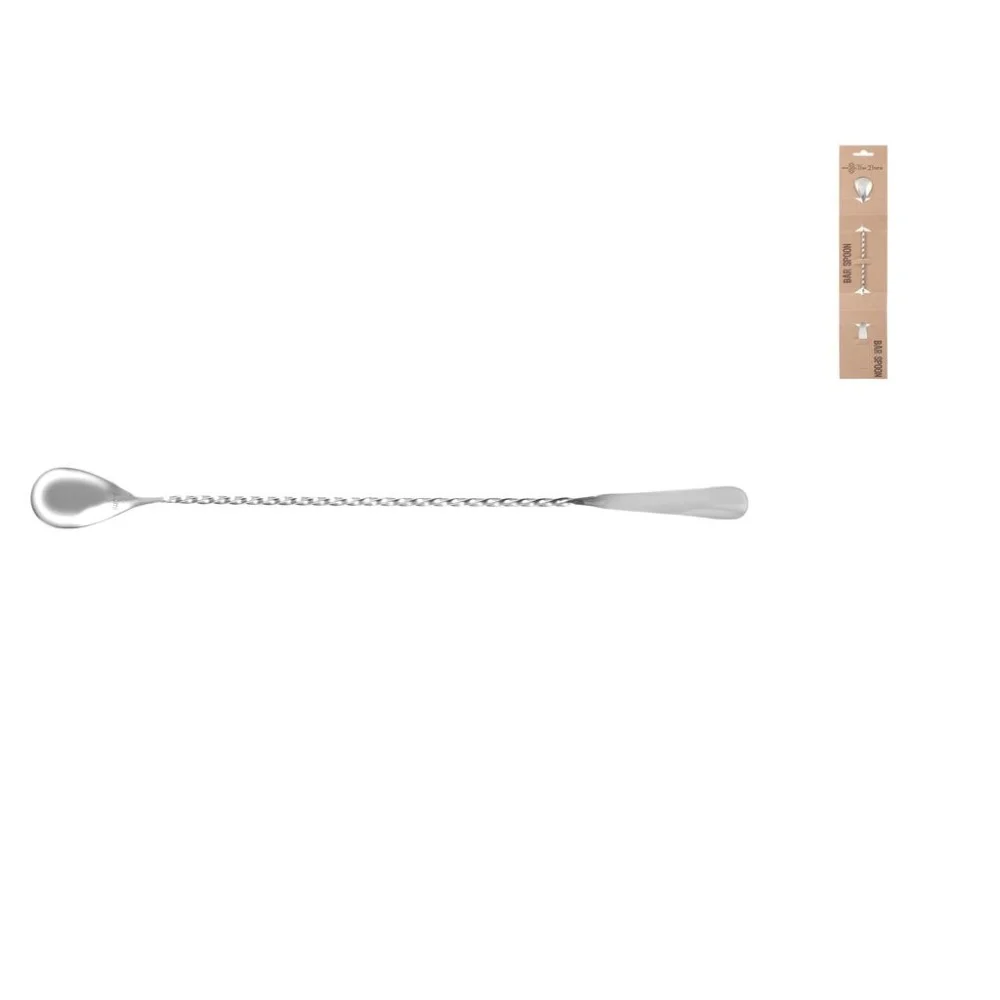 Bar Spoon Acciaio Inox 30 cm con Paletta – Mixology Elegante