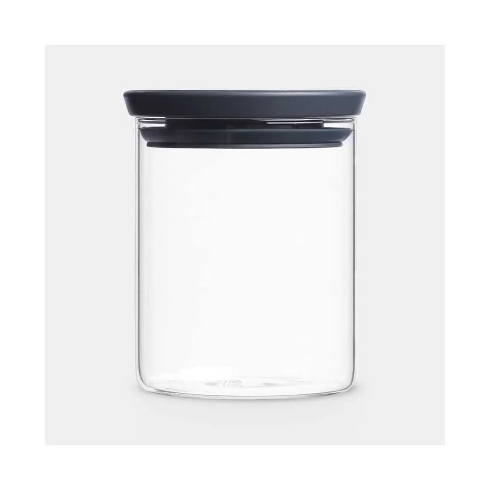 Barattolo impilabile vetro 0,6L Dark Grey Brabantia