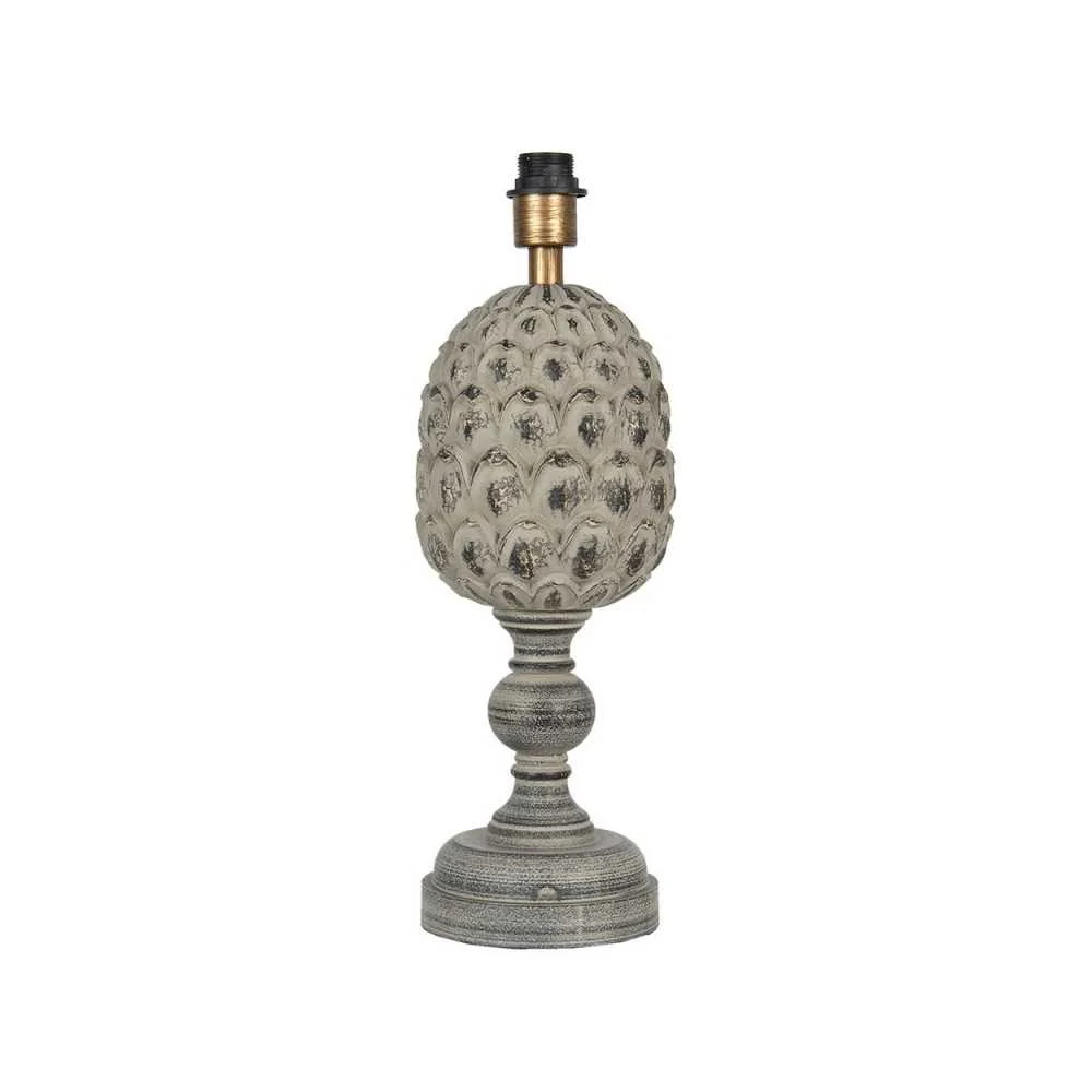 Base Lampada Legno 18x56 cm Grigio