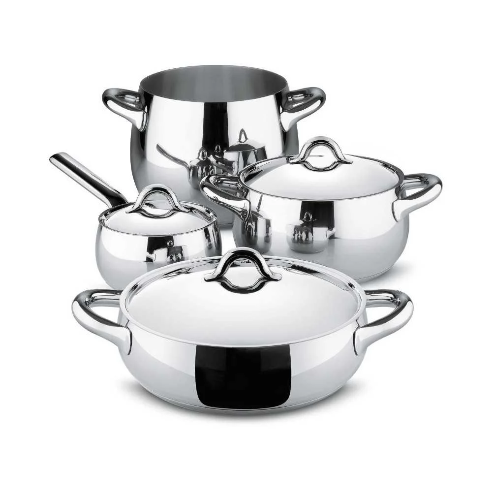 Batteria di Pentole Alessi Mami 7 Pezzi – Acciaio Inox 18 10 Design Italiano