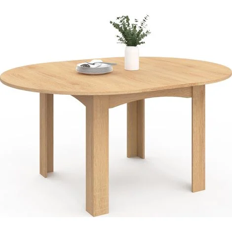 DONA mesa de comedor redonda extensible 4-8 personas haya 110-150 cm