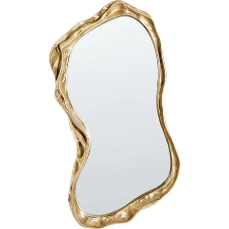 Specchio da parete Forma irregolare Stile moderno Cornice MDF 75 x 37 cm Vetro Oro Sery