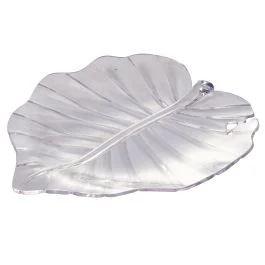 Piattino foglia trasparente l.28 cm