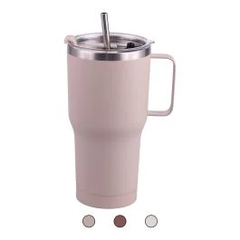 Tazza termica 600 ml con cannuccia e impugnatura, Sibilla