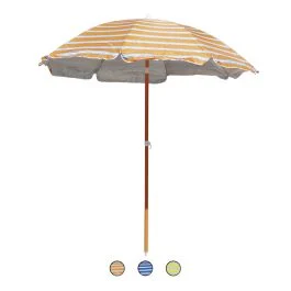 Ombrellone mare Ø2,2 m in acciaio, 8 stecche rinforzate, Stripes Esté