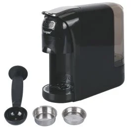 Macchina caffè espresso 3 in 1  a capsule, cialde e polvere, nero, Caffea Kooper