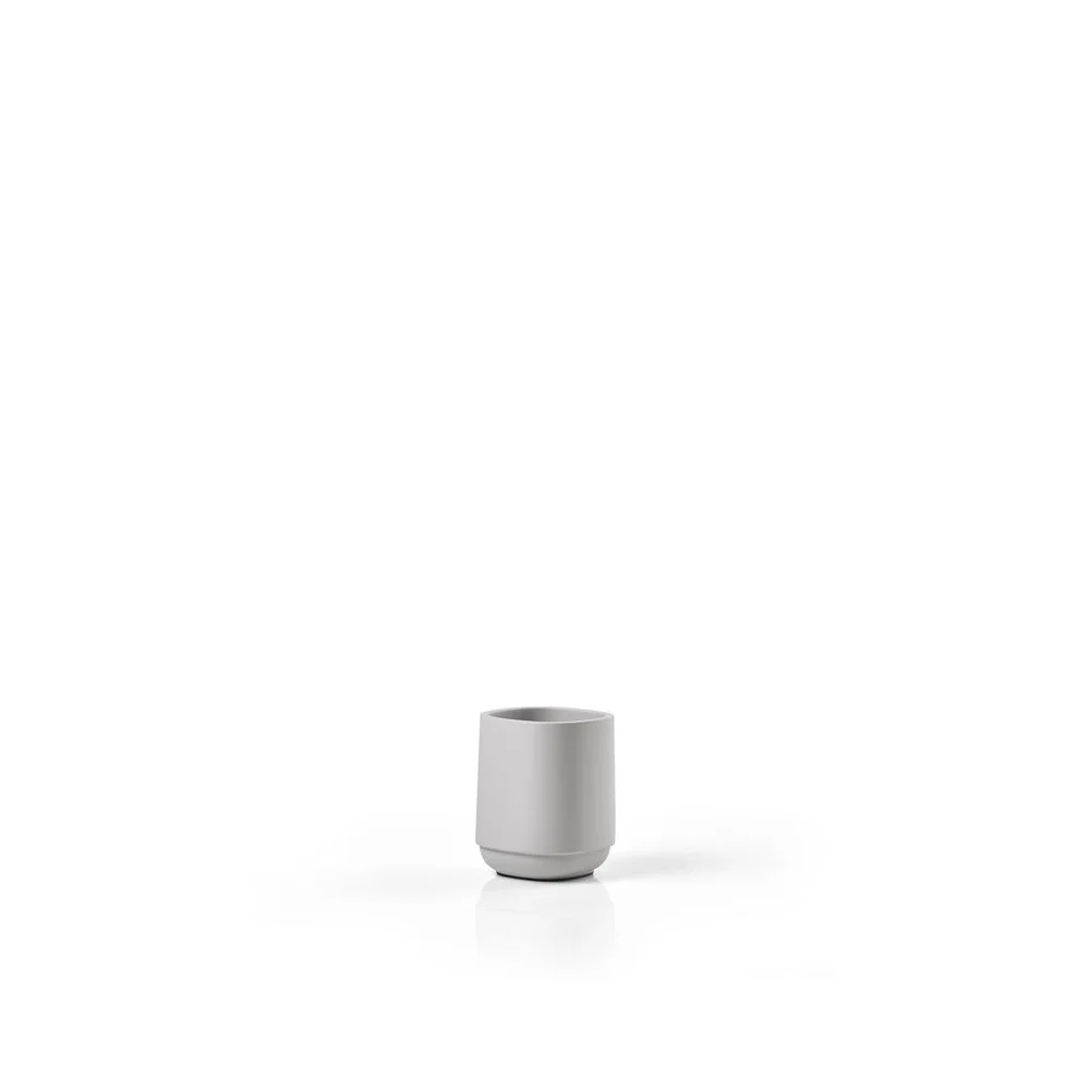 Bicchiere portaspazzolini Time Soft Grey 8x9,8 cm – Eleganza minimalista