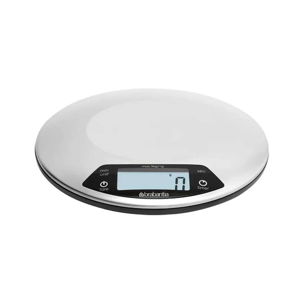Bilancia Digitale Inox Satinato – 5 kg con Timer