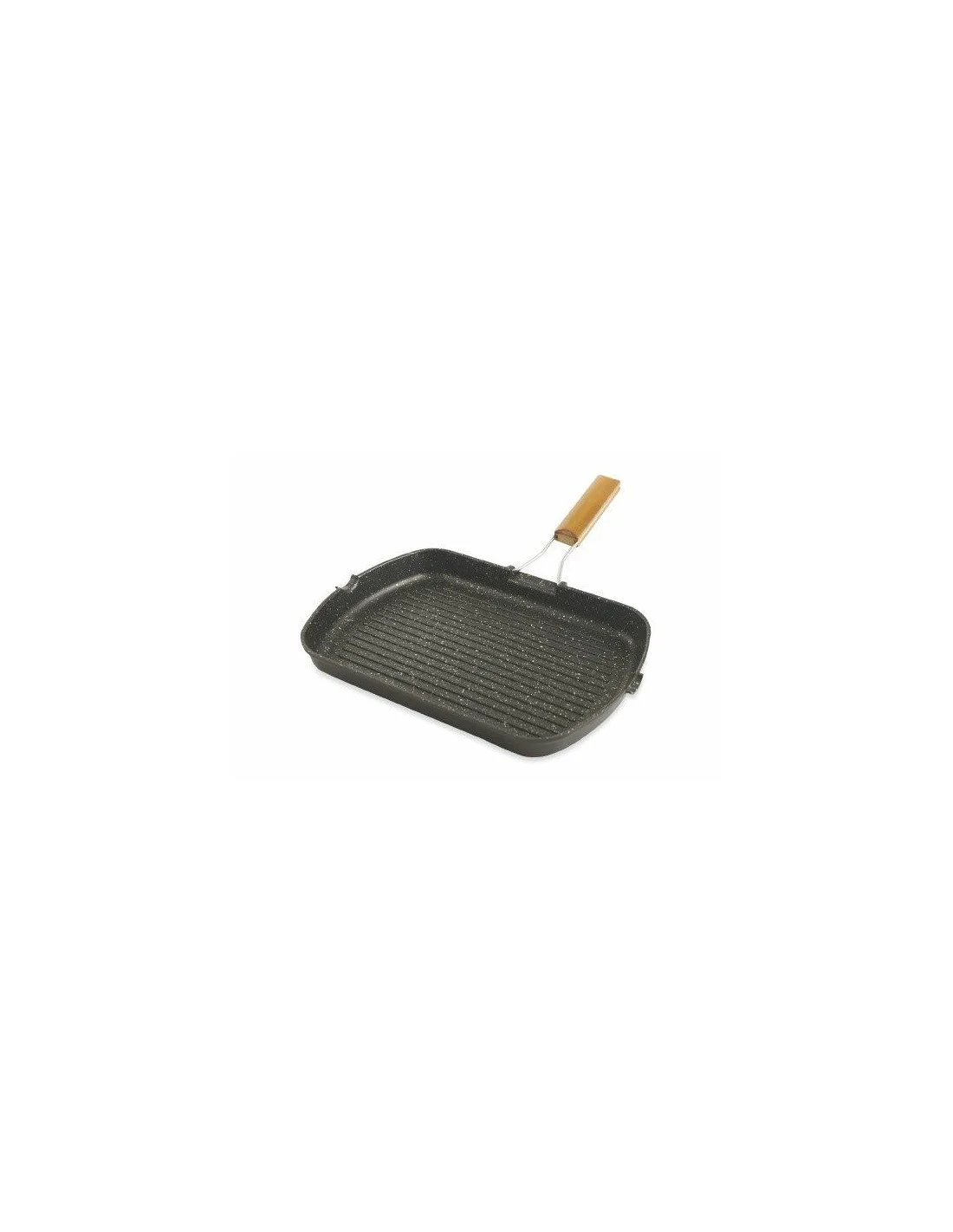BISTECCHIERA 26X36 ANTI ADERENTE MANICO LEGNO PIEGHEVOLE