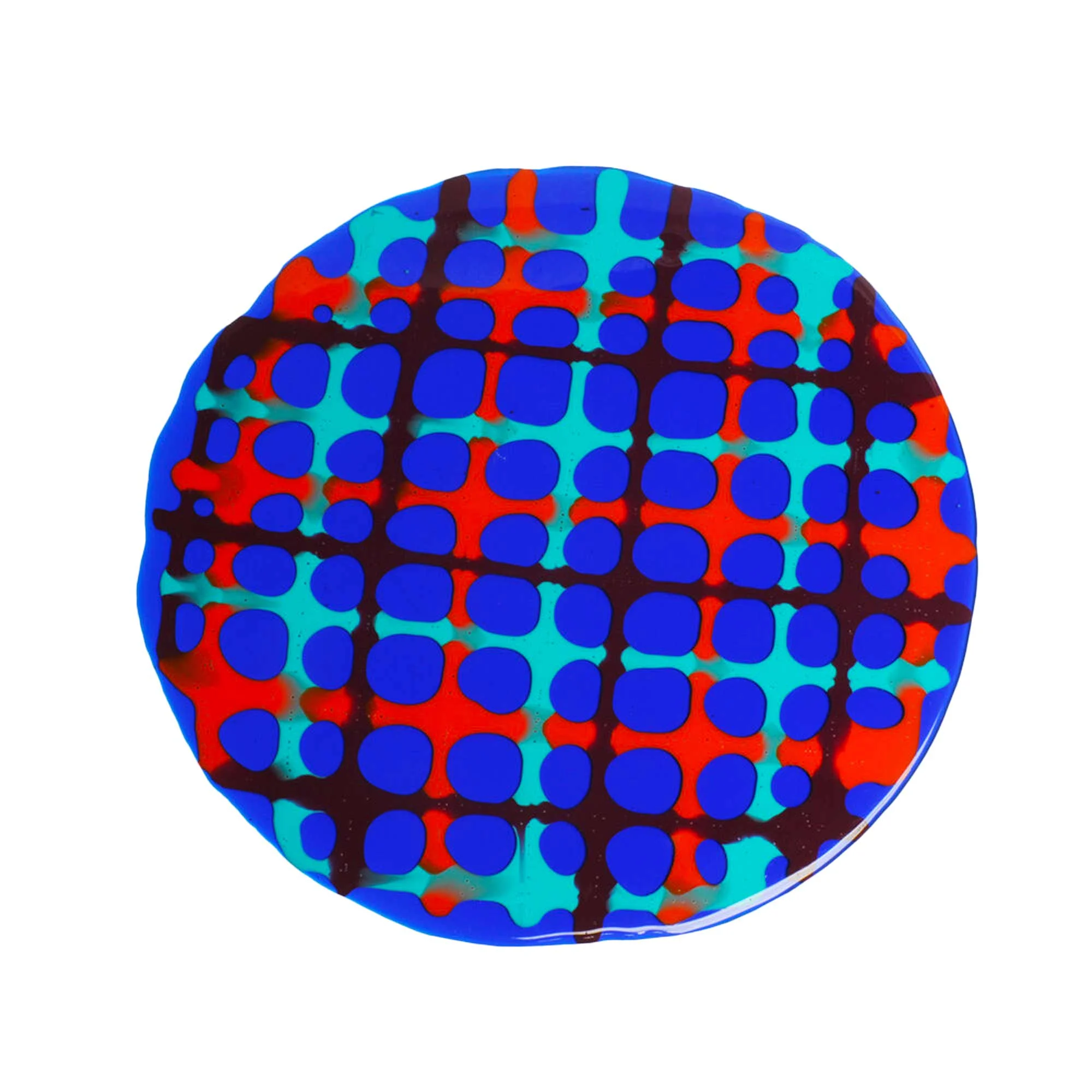 Tovaglietta in Resina TARTAN Blue Orange Set da Quattro di Paola Navone per Corsi Design