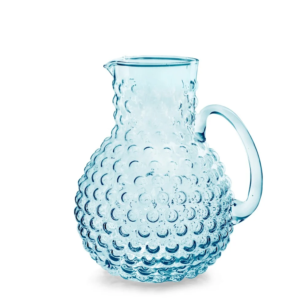 Brocca Vetro Bocciardato Blu 2,3 L – Stile Bubble