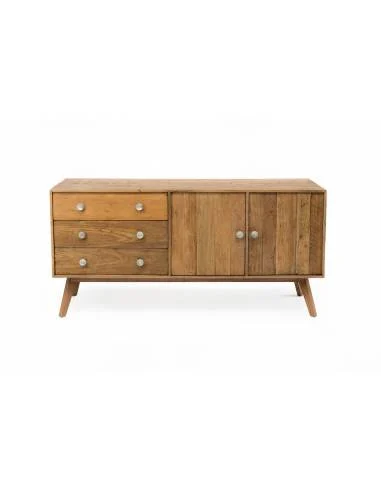 Buffet 2 ante 3 cassettoni con piedi in legno