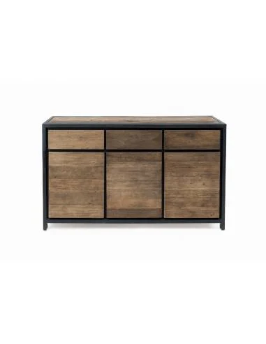 Buffet 3 ante 3 cassetti con cornice in legno scuro
