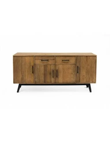 Buffet 4 ante 2 cassetti con piedi in legno scuro