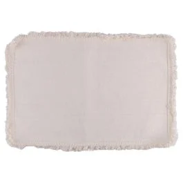 Tovaglietta rettangolare in cotone 45x30cm, avorio, Frange