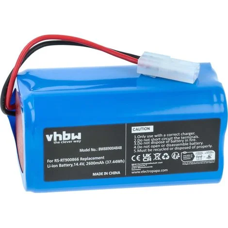 vhbw batteria sostituisce Rowenta RS-RT900866 per home cleaner (2600mAh, 14,4V, Li-Ion, senza custodia)