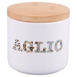 Barattolo aglio 500 ml in ceramica e bambù, Vallodolid