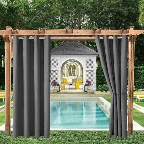 pezzi tende da esterno impermeabili, tende oscuranti termiche isolanti per gazebo, tettoia da giardino, pergola, veranda, 132 x 213 cm, grigio scuro