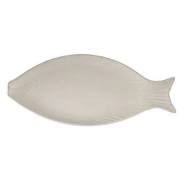 Piatto ovale da portata in ceramica 31x12,5 cm, bianco, Kos