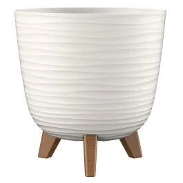 Vaso arredo tondo Aurora Luna 20x21 cm, bianco