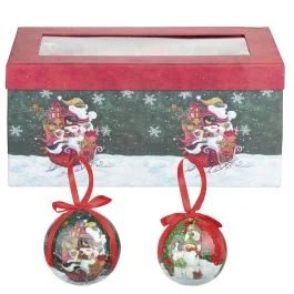 Set 14 palle natalizie con fiocco, Santa's House