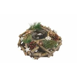 Natural Christmas Portacandela tondo in legno
