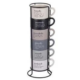 Set 6 tazzine caffè 90 ml con stand, Victionary