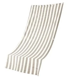 Tenda ombreggiante a caduta idrorepellente, 150x300cm, righe bianche e tortora, Esté