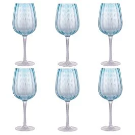 Set 6 calici 500 ml in vetro lavorato, Shiraz Ocean