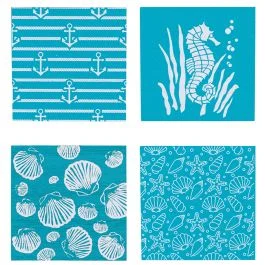 Set 4 sottobicchieri in legno mdf, turchese, Ocean