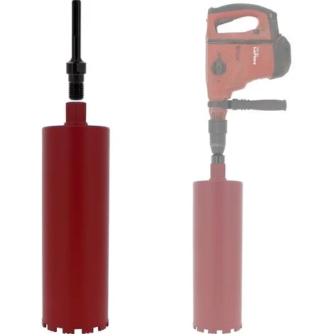 Corona diamantata Ø 140 mm con adattatore per trapano e perforatore SDS-max