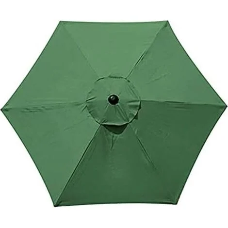 Telo di ricambio per ombrellone - 6 stecche - 2 m/2,7 m/3 m - Impermeabile - Resistente ai raggi UV - Tessuto di ricambio (2,7 m / 8,9 piedi, verde)