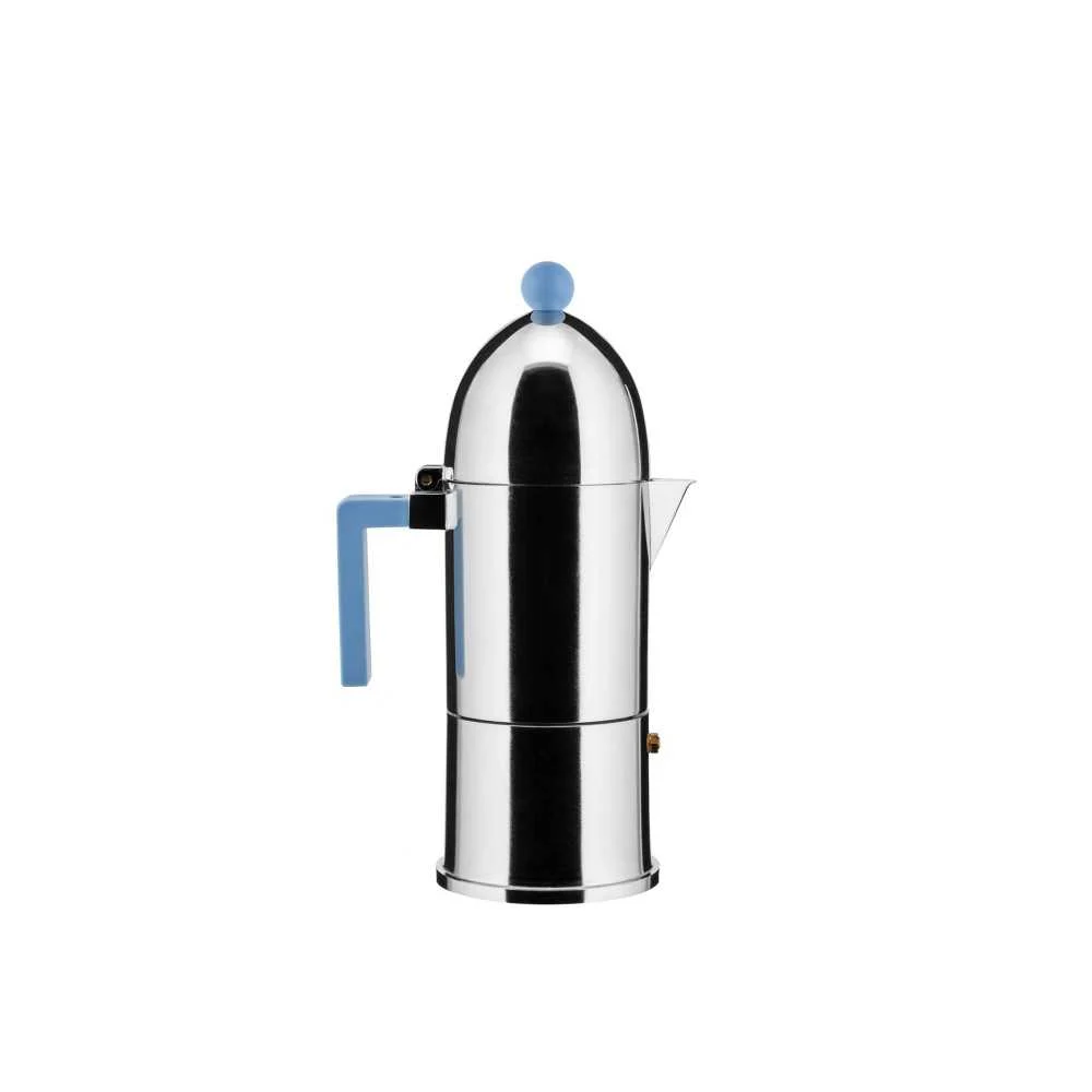 Caffettiera in Alluminio 6 Tazze Induzione "La Cupola" Azzurra by Alessi – Colore e Stile